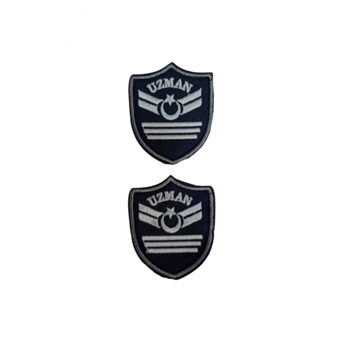 Hava Kuvvetleri Uzman Cavus 3 Kademe Lacivert Zemin Nakisli Mini Polar Arma Rutbesi