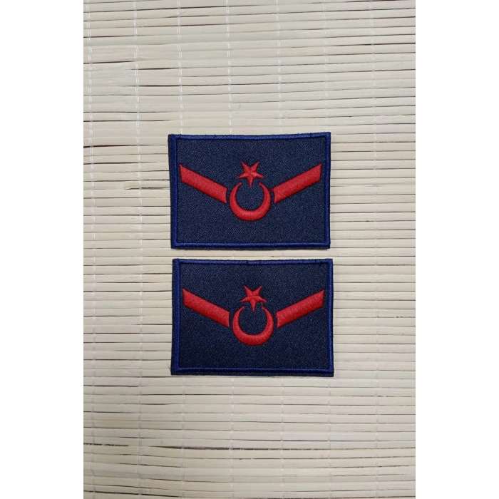 Hava Kuvvetleri Uzman Onbasi Dahili ve Harici Lacivert Bez Nakis Havaci Kol Rutbe