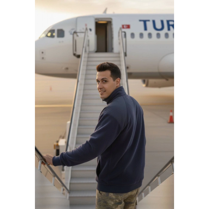 hava kuvvetleri uzun kollu lacivert renkli ozel tasarim tam fermuarli bato yaka soguk gecirmez havaci polar