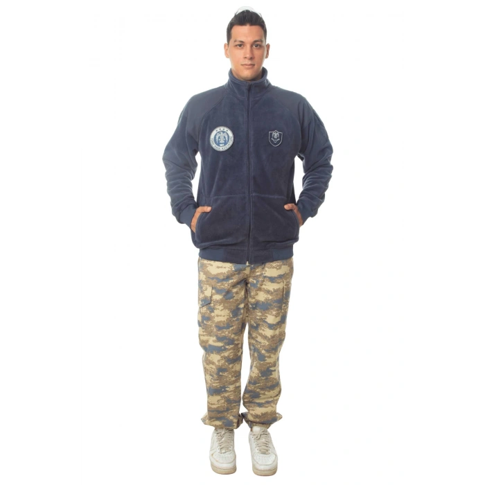hava kuvvetleri uzun kollu lacivert renkli ozel tasarim tam fermuarli bato yaka soguk gecirmez polar kargo cepli airsoft taktik askeri pantolon alt ust takim