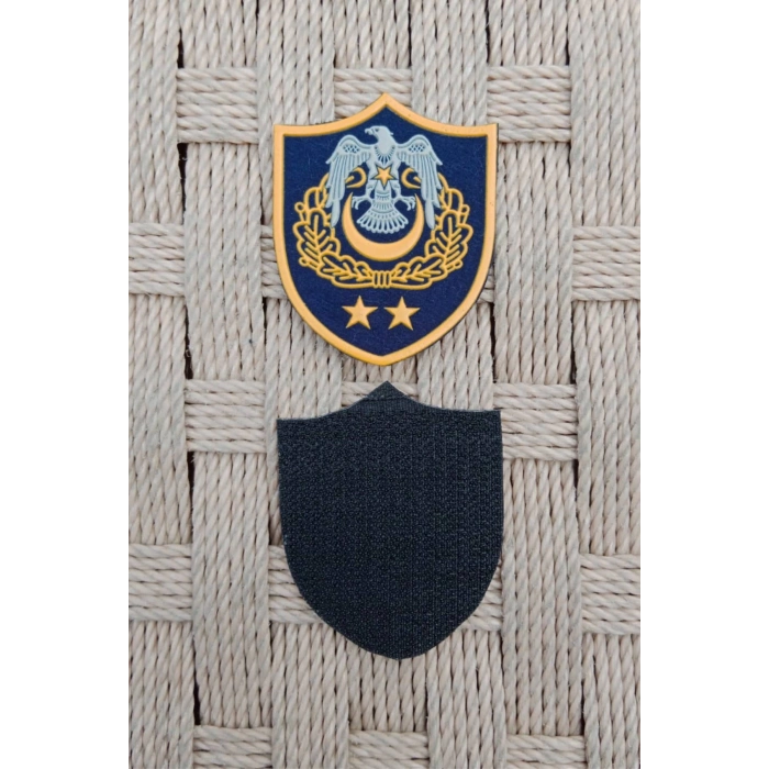 Hava Kuvvetleri Subay Yarbay Lacivert Zemin Kartal Nakisli Sirmali Mini Plastik Yelek Rutbesi