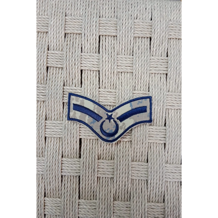 Hava Kuvvetleri Astsubay Adayi Dahili ve Harici Kamuflaj Renkli Bez Nakis Kol Rutbe