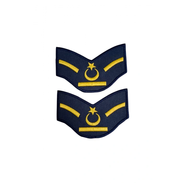 Hava Kuvvetleri Yedek Astsubay Dahili ve Harici Lacivert Bez Nakis Kol Rutbe