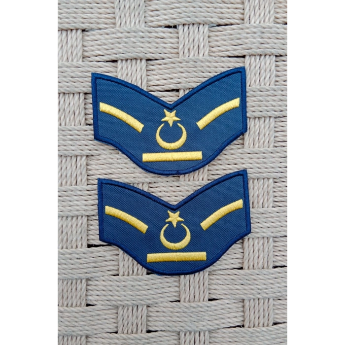 Hava Kuvvetleri Yedek Astsubay Dahili ve Harici Lacivert Bez Nakis Kol Rutbe