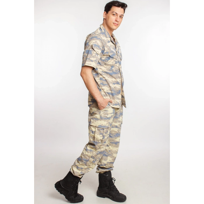 Hava Kuvvetleri Yeni kamuflaj Renkli Kisa Kollu Taktik Gomlek Kargo Cepli Taktik Pantolon Short Sleeve Camouflage