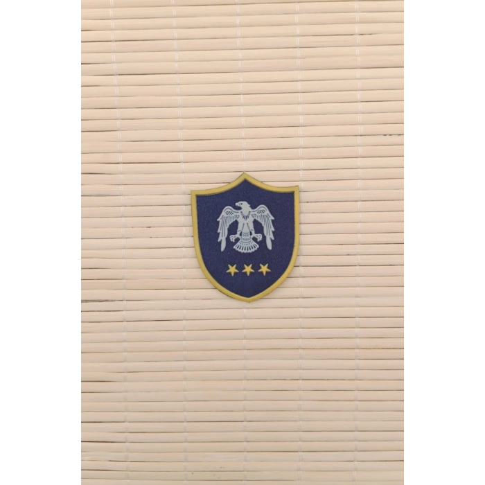 Hava Kuvvetleri Subay Yuzbasi Lacivert Zemin Kartal Nakisli Plastik Mini Yelek Rutbe