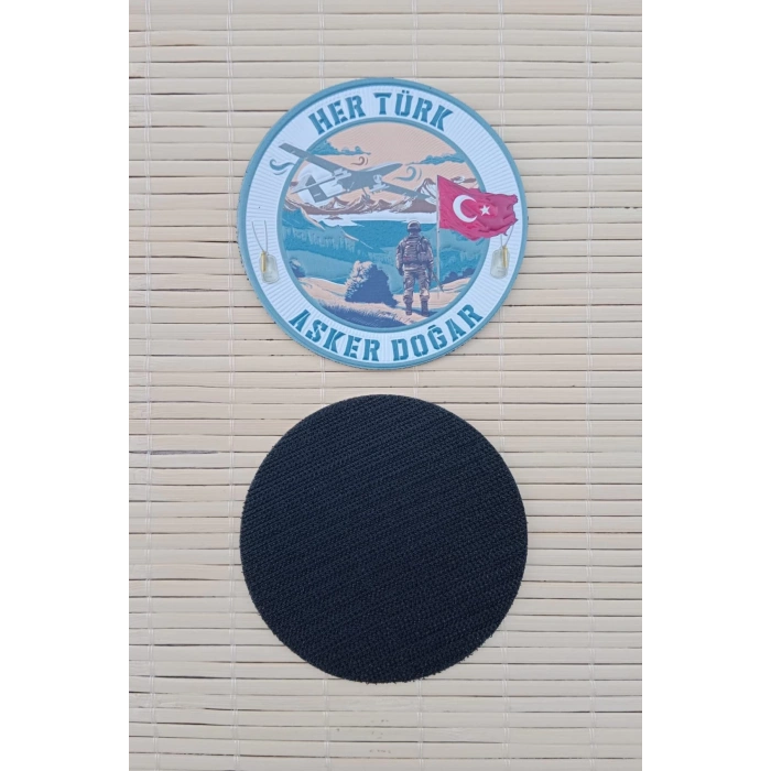 her turk asker dogar 3d tpu termoplastik silikon kabartma islemeli arma patch pec