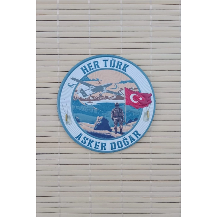 her turk asker dogar 3d tpu termoplastik silikon kabartma islemeli arma patch pec