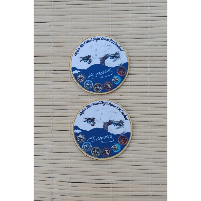 hicbir yuz guzel degil senin 100 unden yazili mustafa kemal ataturk imzali fermateks dokuma islemeli arma pec patch