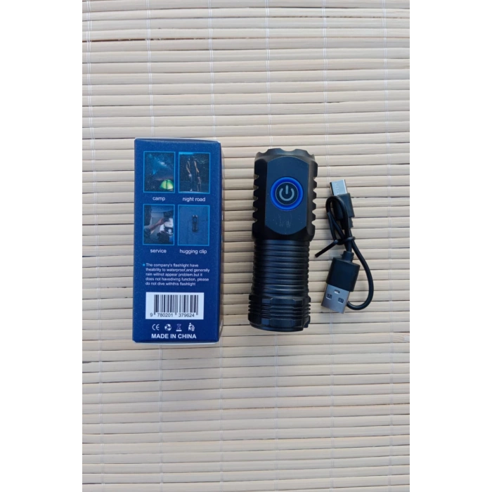 hs 2401 usb sarj ozellikli cakarli kaliteli el feneri