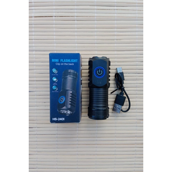 hs 2401 usb sarj ozellikli cakarli kaliteli el feneri