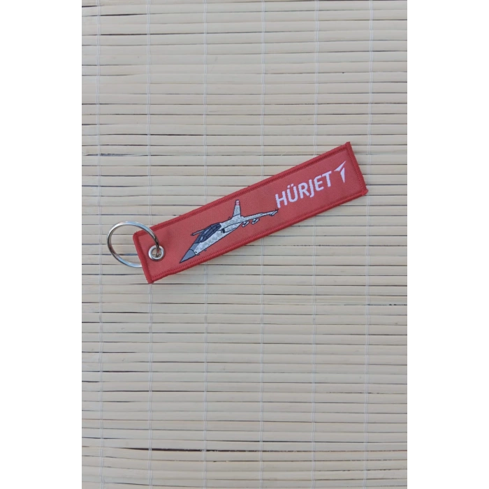 Hurjet istikbal Goklerdedir Kirmizi Beyaz Nakis islemeli Bez Anahtarlik