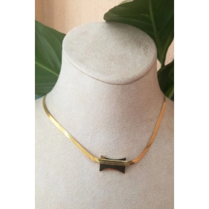 italyan zincirli ozel tasarim ince gold altin renkli zirkon tasli kaliteli paslanmaz celik kolye stainless stell