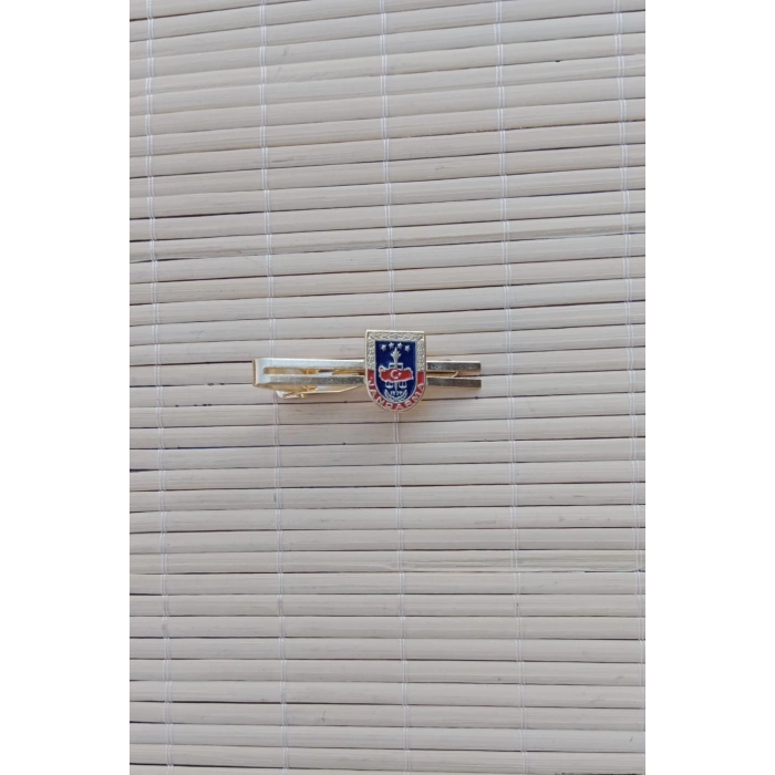 jandarma 1839 amblemli broveli paslanmaz celik mineli renk atmaz masali harici kravat ignesi