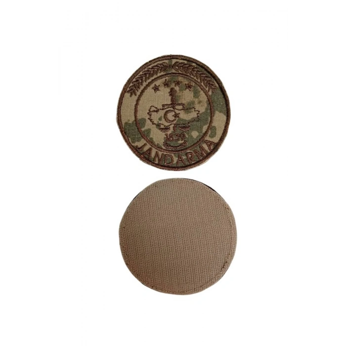 Jandarma 1839 Kamuflaj Renkli Yuvarlak Nakis islemeli Gogus Arma Bez Brovesi