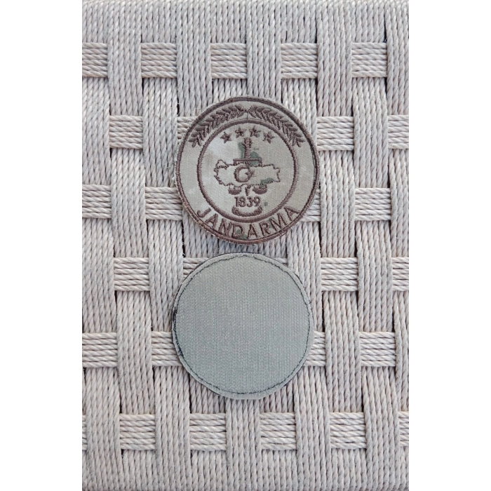 Jandarma 1839 Kamuflaj Renk Yuvarlak Nakis islemeli Gogus Arma Bez Brove