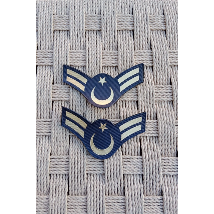 Jandarma Asayis Astsubay Cavus Lacivert Renkli 3D Termoplastik Kol Rutbe