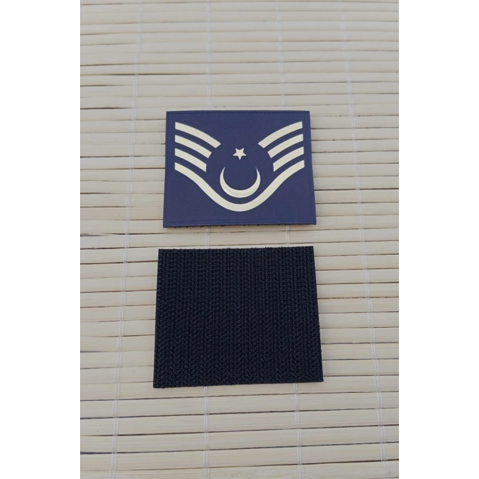 Jandarma Asayis Astsubay Ustcavus Lacivert Renkli 3D Termoplastik Mini Rutbesi