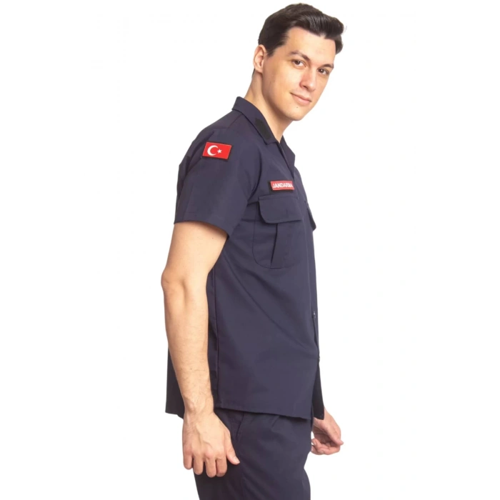 Jandarma Asayis Kisa Kollu Lacivert Renkli Rengi Solmayan Orjinal Taktik Gomlek