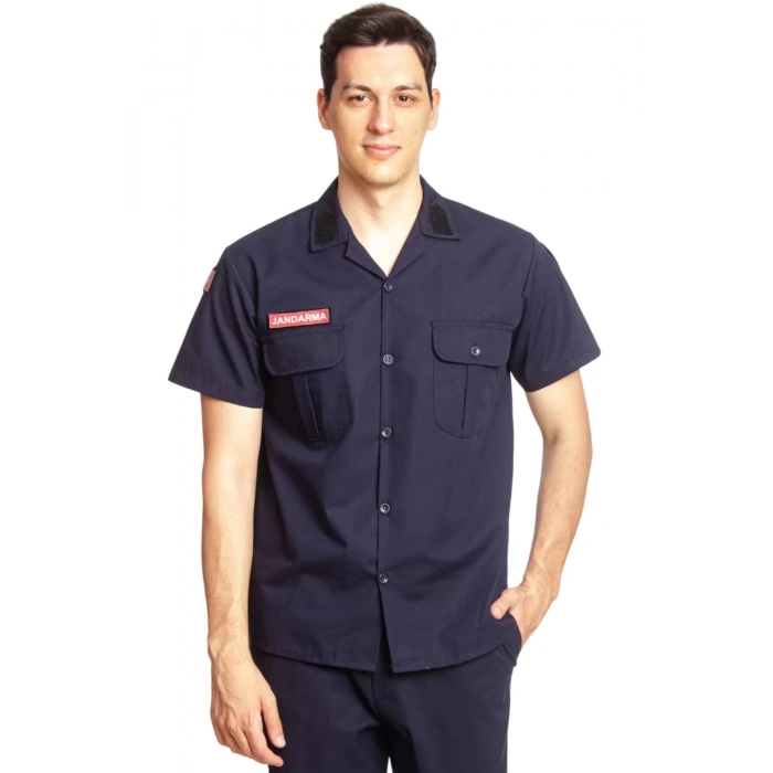 Jandarma Asayis Kisa Kollu Lacivert Renkli Rengi Solmayan Orjinal Taktik Gomlek