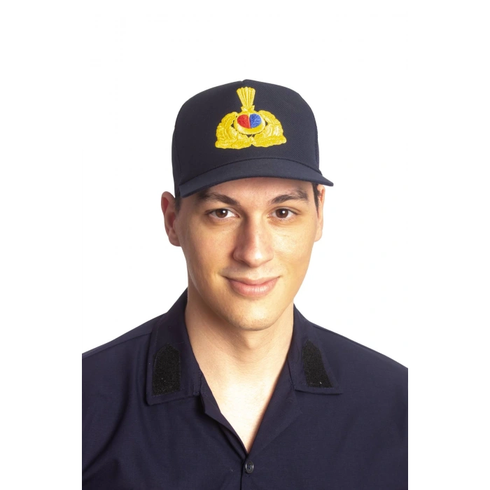 Jandarma Asayis Lacivert Renk Arkasi Ayarlamali Fileli Subay Jandarma Sapka Kep