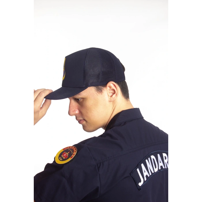 Jandarma Asayis Lacivert Renk Arkasi Ayarlamali Fileli Astsubay Uzman Cavus Jandarma Sapka Kep