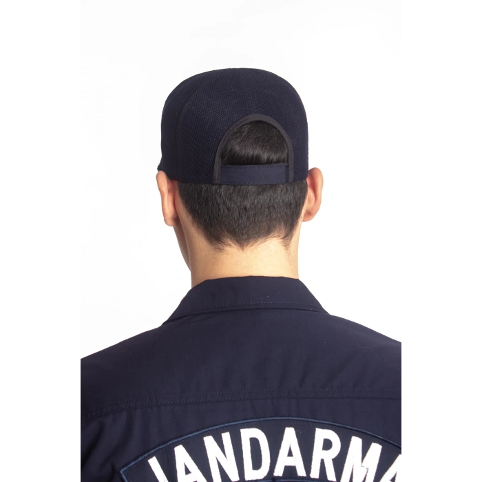 Jandarma Asayis Lacivert Renk Arkasi Ayarlamali Fileli Astsubay Uzman Cavus Jandarma Sapka Kep