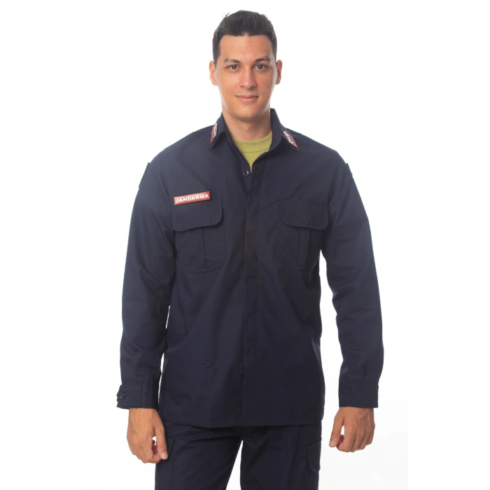 Jandarma Asayis Lacivert Renk Rengi Solmayan Uzun Kollu Orjinal Taktik Gomlek