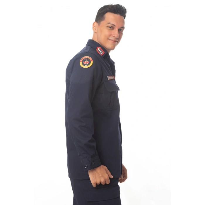 Jandarma Asayis Lacivert Renk Rengi Solmayan Uzun Kollu Orjinal Taktik Gomlek