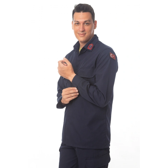 Jandarma Asayis Lacivert Renk Rengi Solmayan Uzun Kollu Orjinal Taktik Gomlek