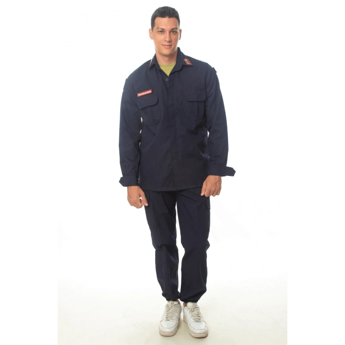 Jandarma Asayis Lacivert Renkli Uzun Kollu Rengi Solmayan Orjinal Taktik Gomlek ve Pantolon Alt ust Takim