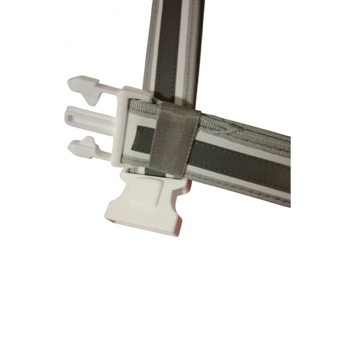 jandarma asayis trafik otoyol impertex kumas beyaz renkli reflektorlu cirtli plastik tokali dokuma taktik palaska kemer