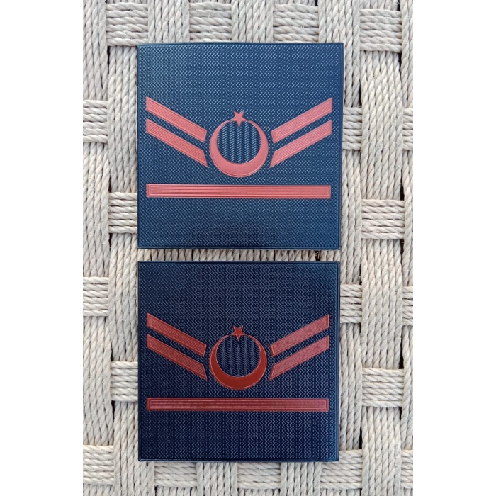 Jandarma Asayis Uzman Cavus 1 Kademe Lacivert Renkli 3D Termoplastik Kol Rutbe