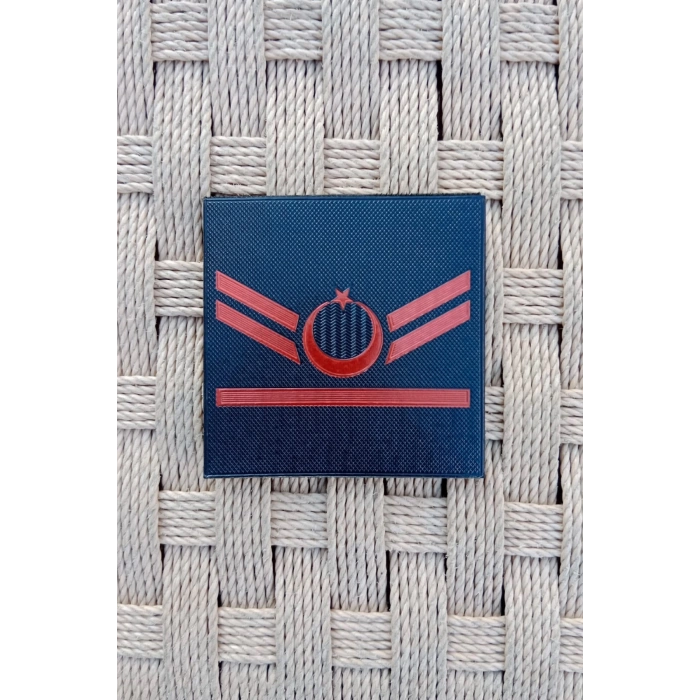 Jandarma Asayis Uzman Cavus 1 Kademe Lacivert Renkli 3D Termoplastik Kol Rutbe