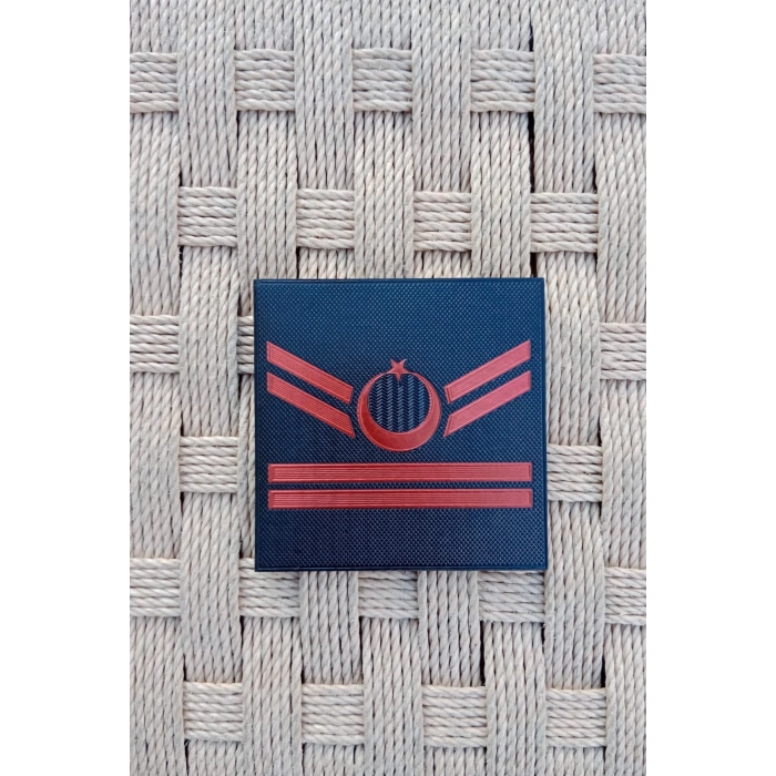 Jandarma Asayis Uzman Cavus 2 Kademe Lacivert Renkli 3D Termoplastik Kol Rutbe