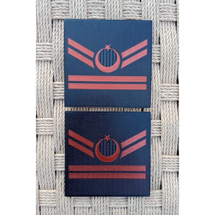 Jandarma Asayis Uzman Cavus 2 Kademe Lacivert Renkli 3D Termoplastik Kol Rutbe