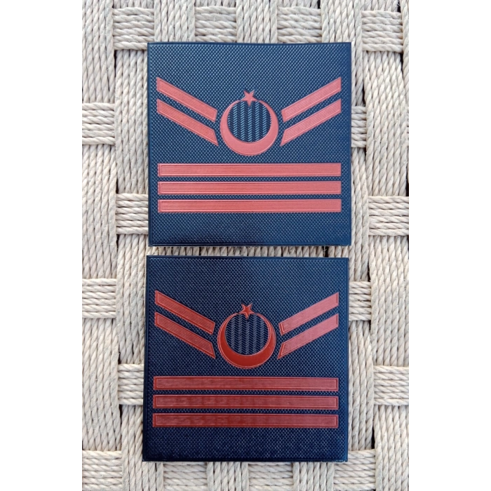 Jandarma Asayis Uzman Cavus 3 Kademe Lacivert Renkli 3D Termoplastik Kol Rutbe