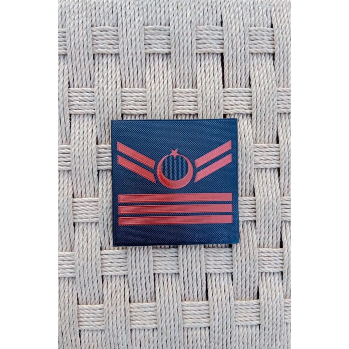 Jandarma Asayis Uzman Cavus 3 Kademe Lacivert Renkli 3D Termoplastik Kol Rutbe