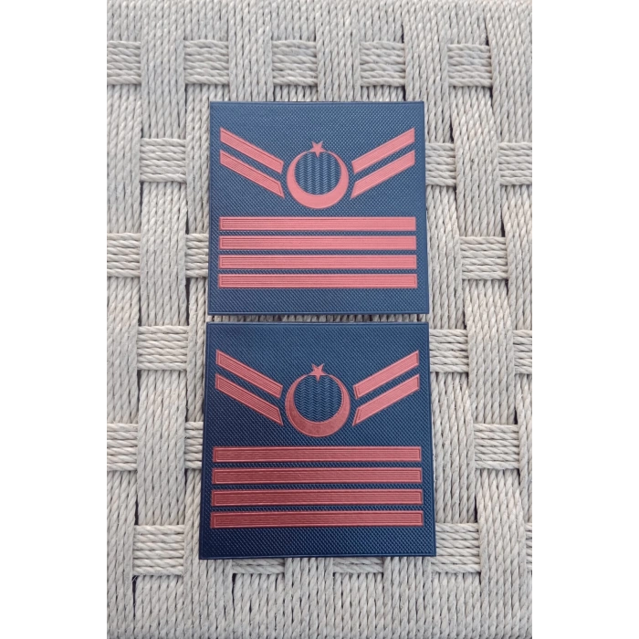 Jandarma Asayis Uzman Cavus 4 Kademe Lacivert Renkli 3D Termoplastik Kol Rutbe