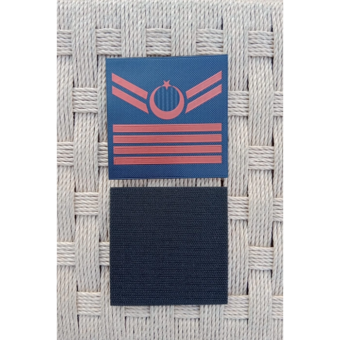 Jandarma Asayis Uzman Cavus 4 Kademe Lacivert Renkli 3D Termoplastik Kol Rutbe