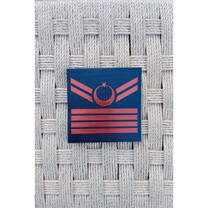 Jandarma Asayis Uzman Cavus 4 Kademe Lacivert Renkli 3D Termoplastik Kol Rutbe