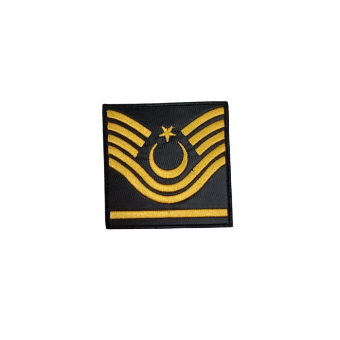 Jandarma Astsubay Bascavus Dahili ve Harici Siyah Bez Nakis Kol Rutbe