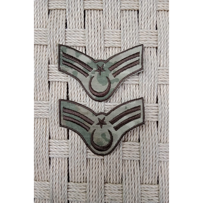 Jandarma Astsubay Cavus Kamuflaj Renkli Nakis Kol Rutbe