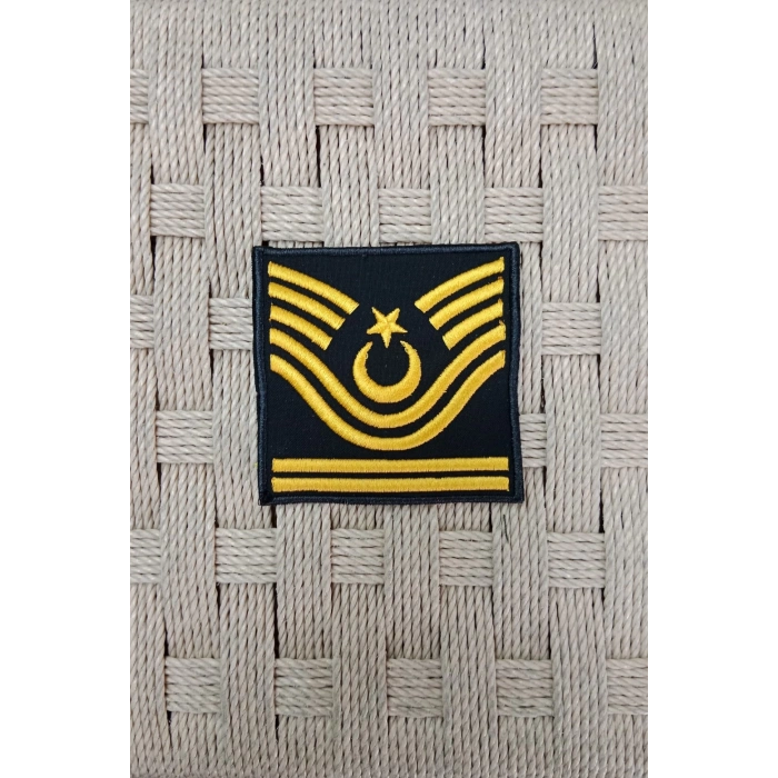 Jandarma Astsubay Kidemli Bascavus Dahili ve Harici Siyah Bez Nakis Kol Rutbe