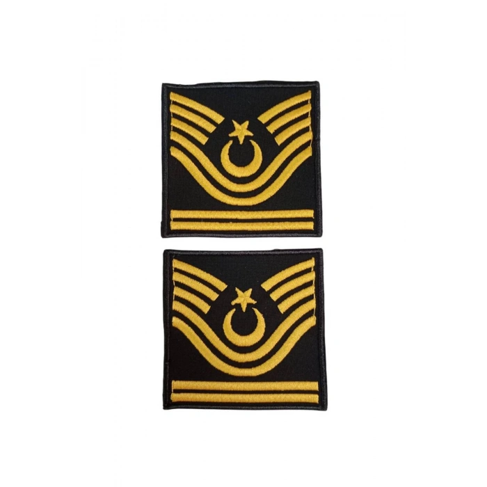 Jandarma Astsubay Kidemli Bascavus Dahili ve Harici Siyah Bez Nakis Kol Rutbe