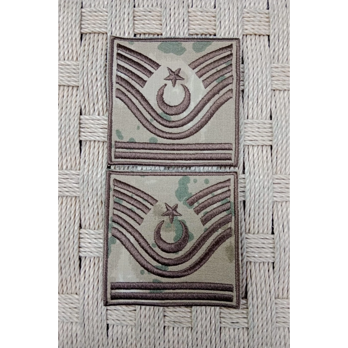 Jandarma Astsubay Kidemli Bascavus Kamuflaj Renkli Nakis Kol Rutbe