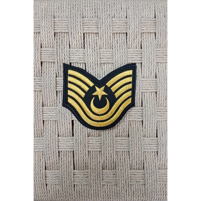 Jandarma Astsubay Kidemli Ustcavus Dahili ve Harici Siyah Bez Nakis Kol Rutbe