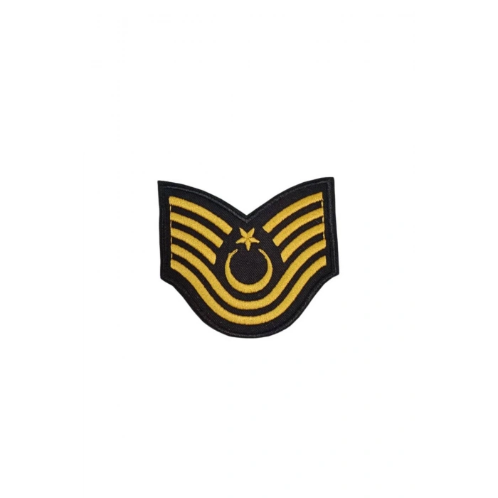 Jandarma Astsubay Kidemli Ustcavus Dahili ve Harici Siyah Bez Nakis Kol Rutbe