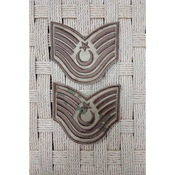 Jandarma Astsubay Kidemli Ustcavus Kamuflaj Renkli Nakis Kol Rutbe