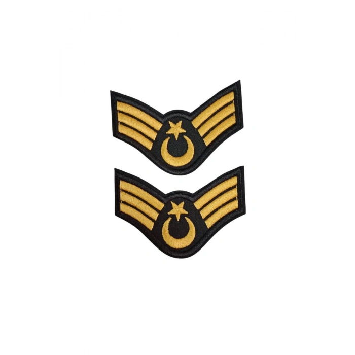 Jandarma Astsubay Kidemlicavus Dahili ve Harici Siyah Bez Nakis Kol Rutbe